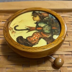 Vintage Hummel Wooden Swiss Musical Movement “The Happy Wanderer”